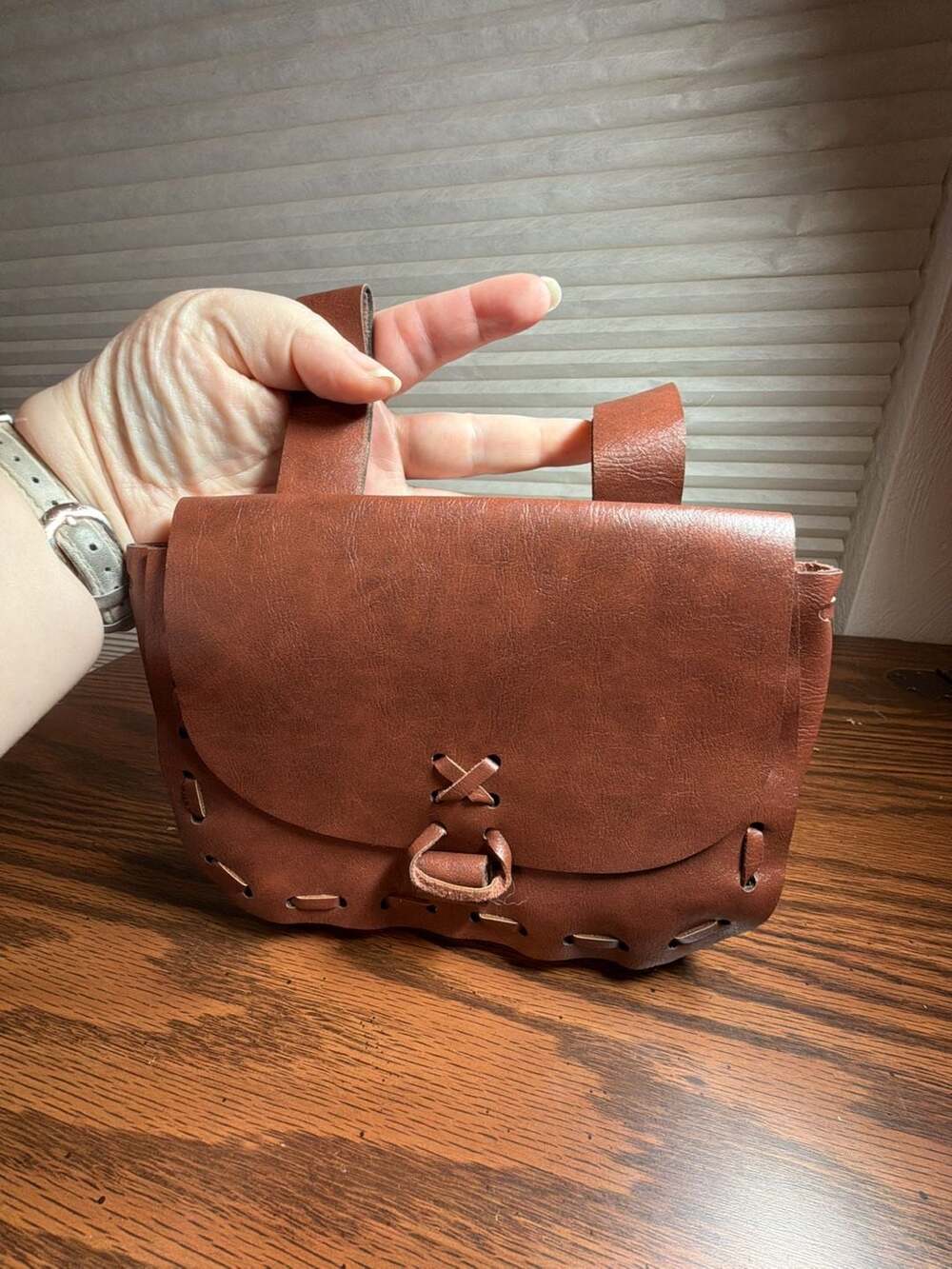 Medieval Renaissance PU Leather Vintage Belt Bag Brown